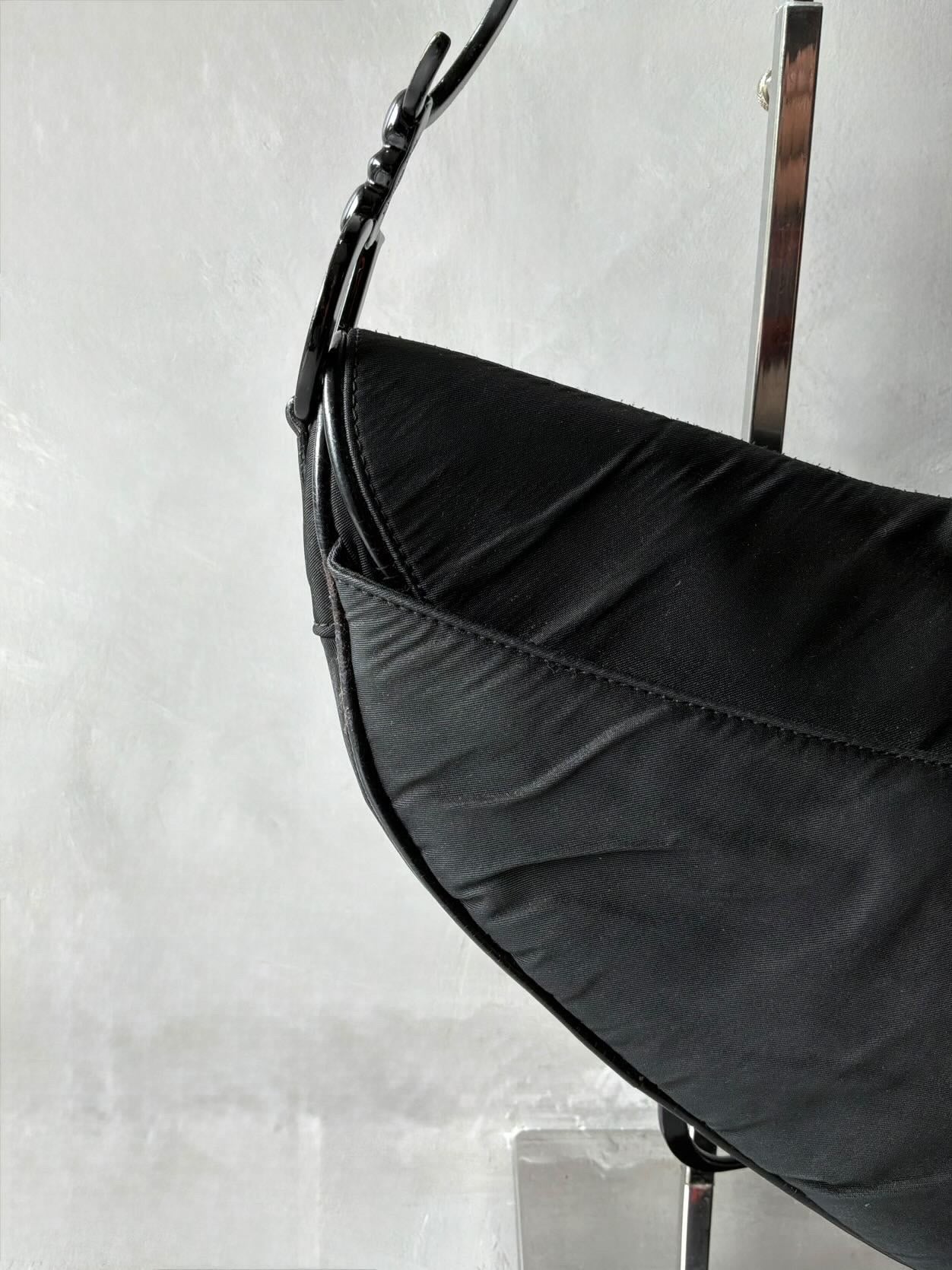 Dior Black Nylon Saddle Bag