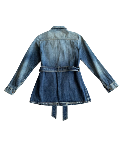 Saint Laurent Paris Belted Denim Coat