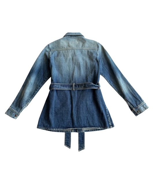 Saint Laurent Paris Belted Denim Coat