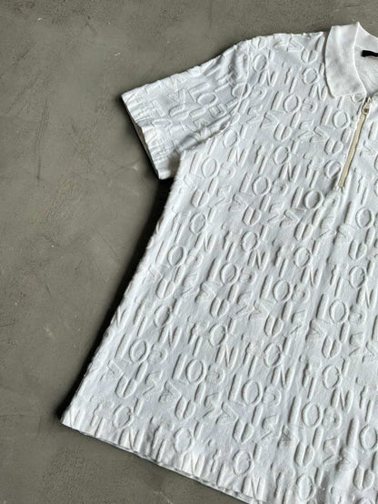 Louis Vuitton Embossed Logos Half Zip Polo