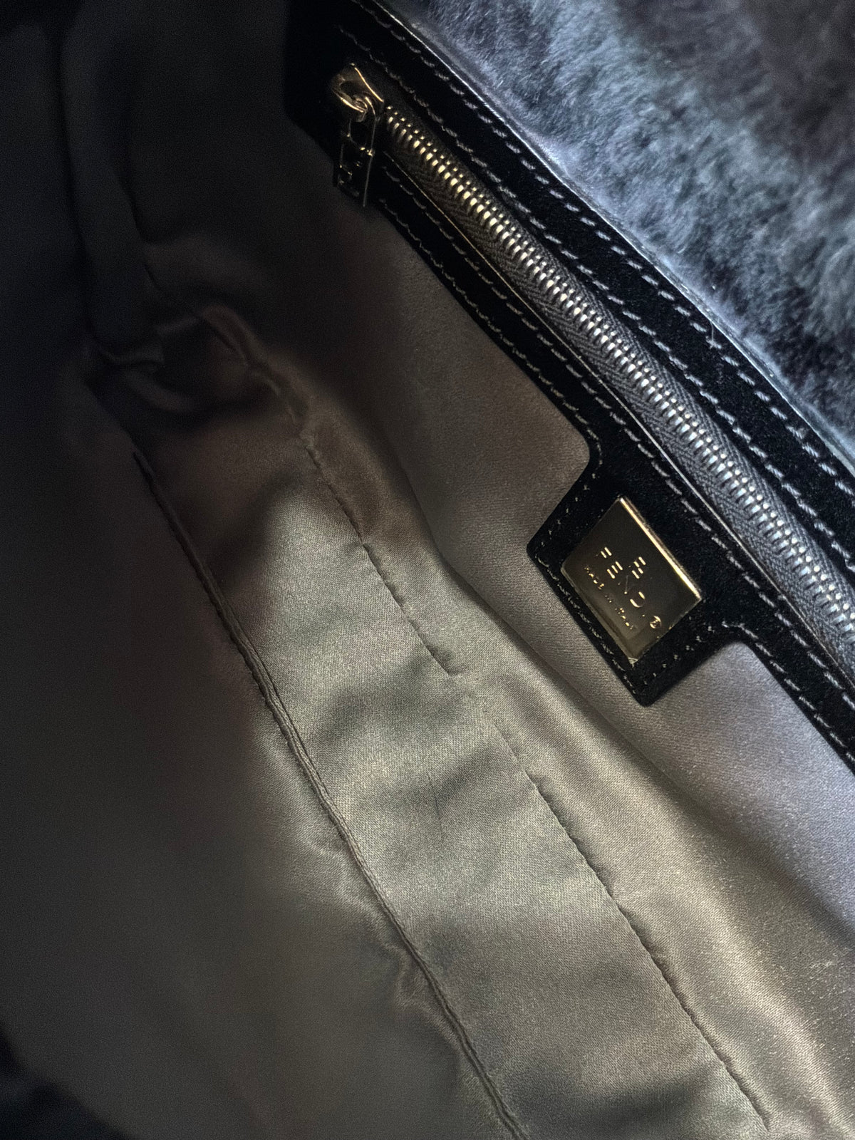 Fendi Rabbit Fur Baguette Bag