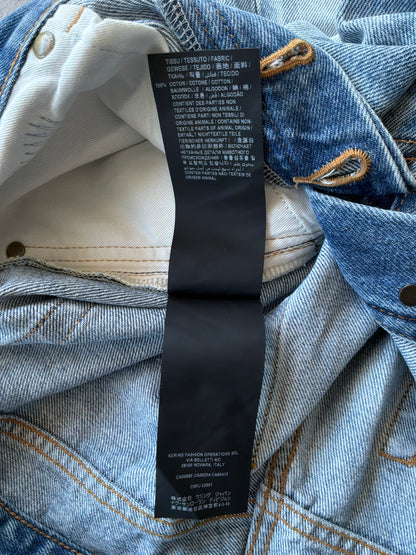 Saint Laurent Paris Distressed Light Wash Denim Pants