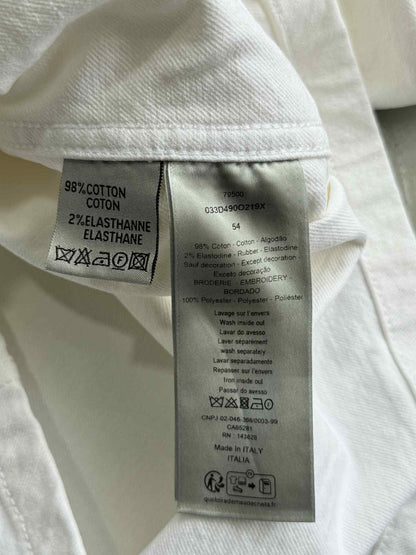 Dior Embroidered Cd Letter Denim White Jackrt