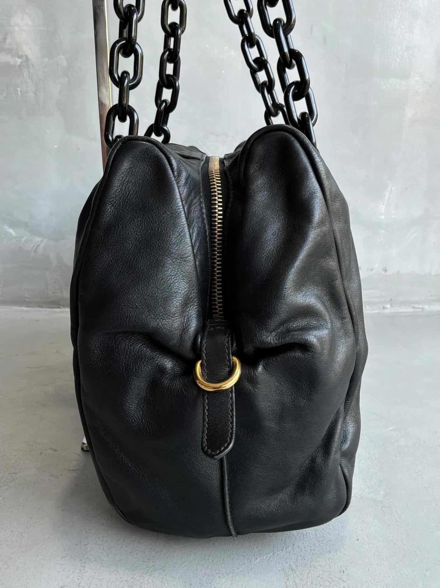 Prada Soft Calfskin Big Chain Shoulder Bag