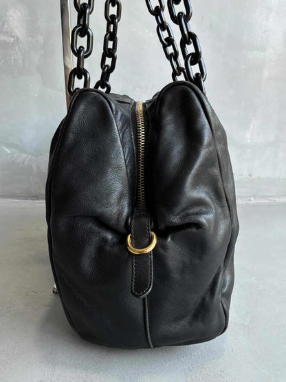 Prada Soft Calfskin Big Chain Shoulder Bag