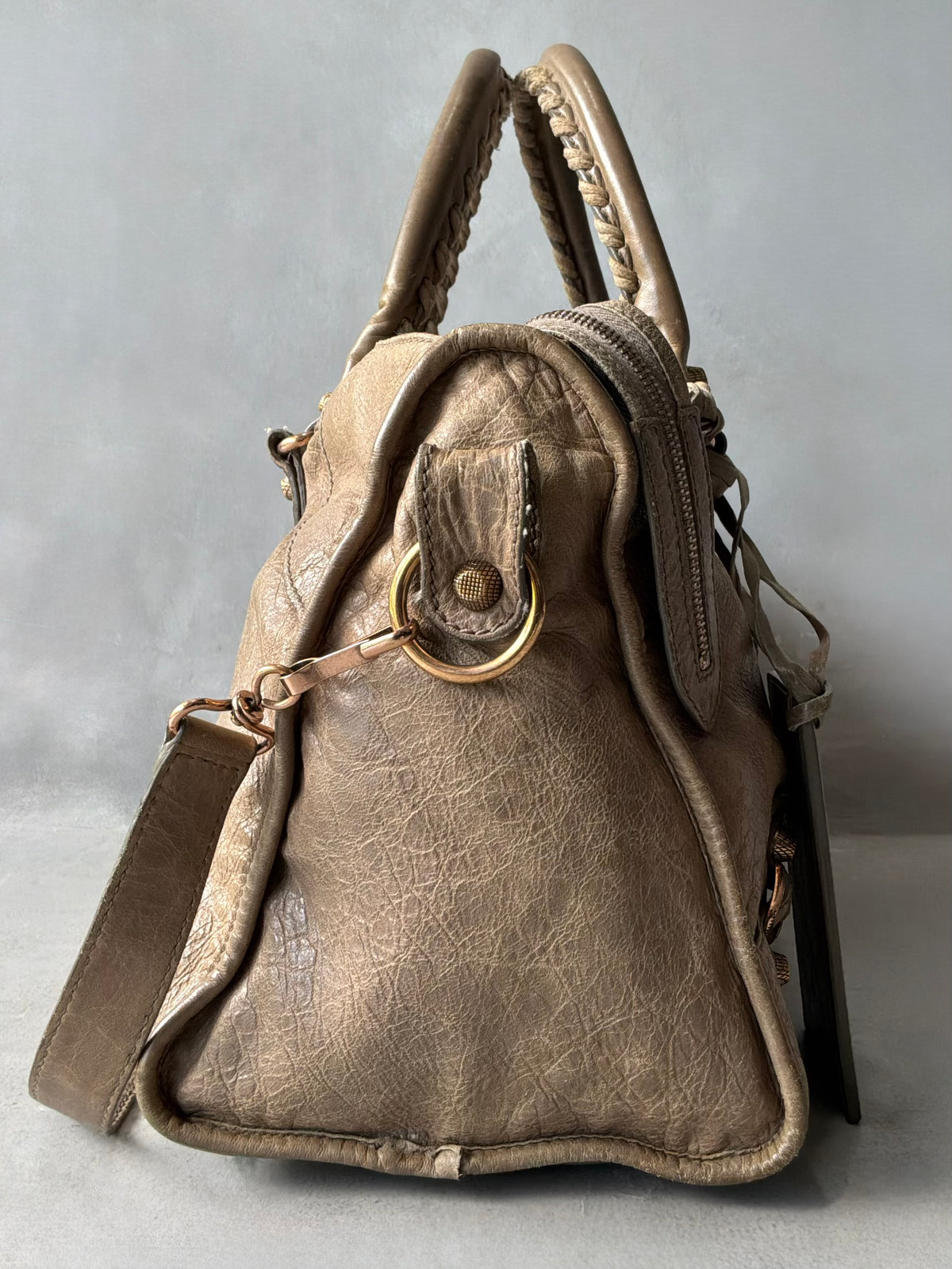 Balenciaga Part Time Taupe on Bronze Giant 12 Lambskin Bag