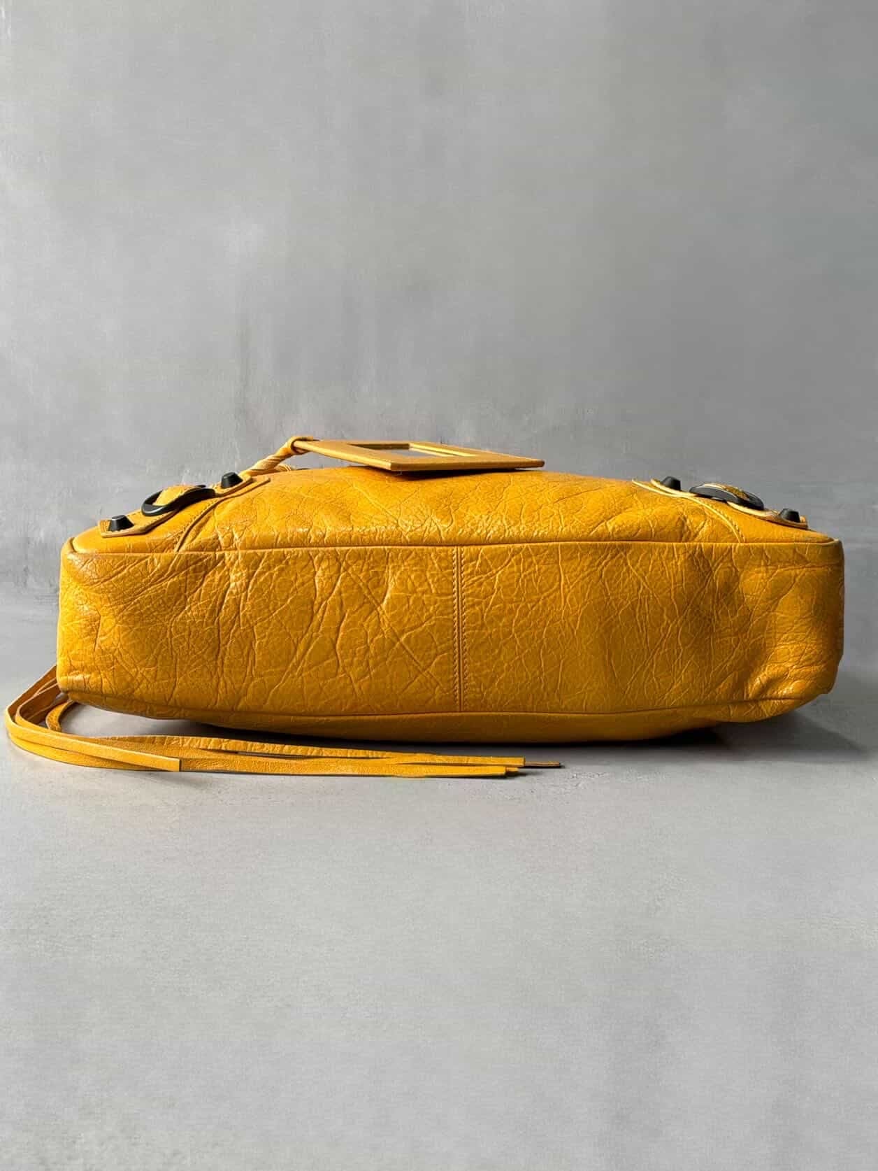 Balenciaga City Town Yellow Crossbody Lambskin Bag