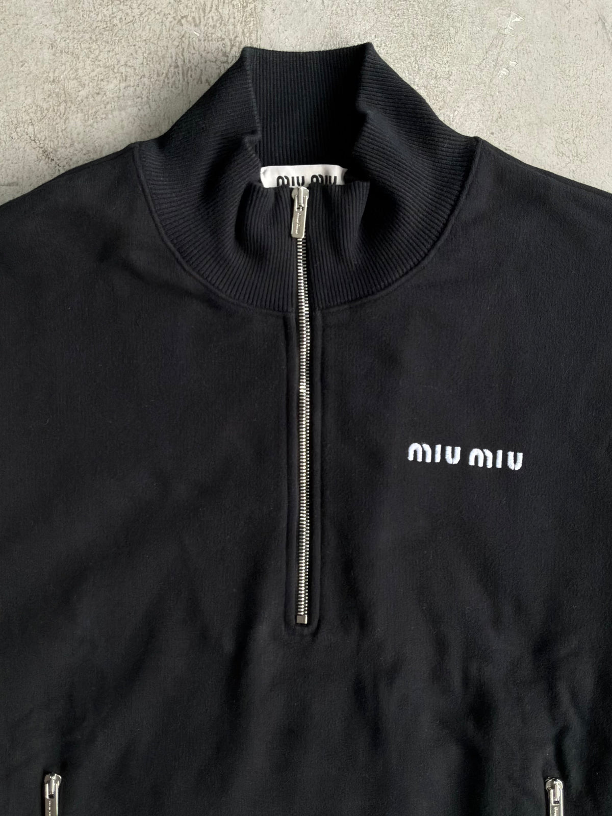 Miu Miu Half Zip Wool Crewneck