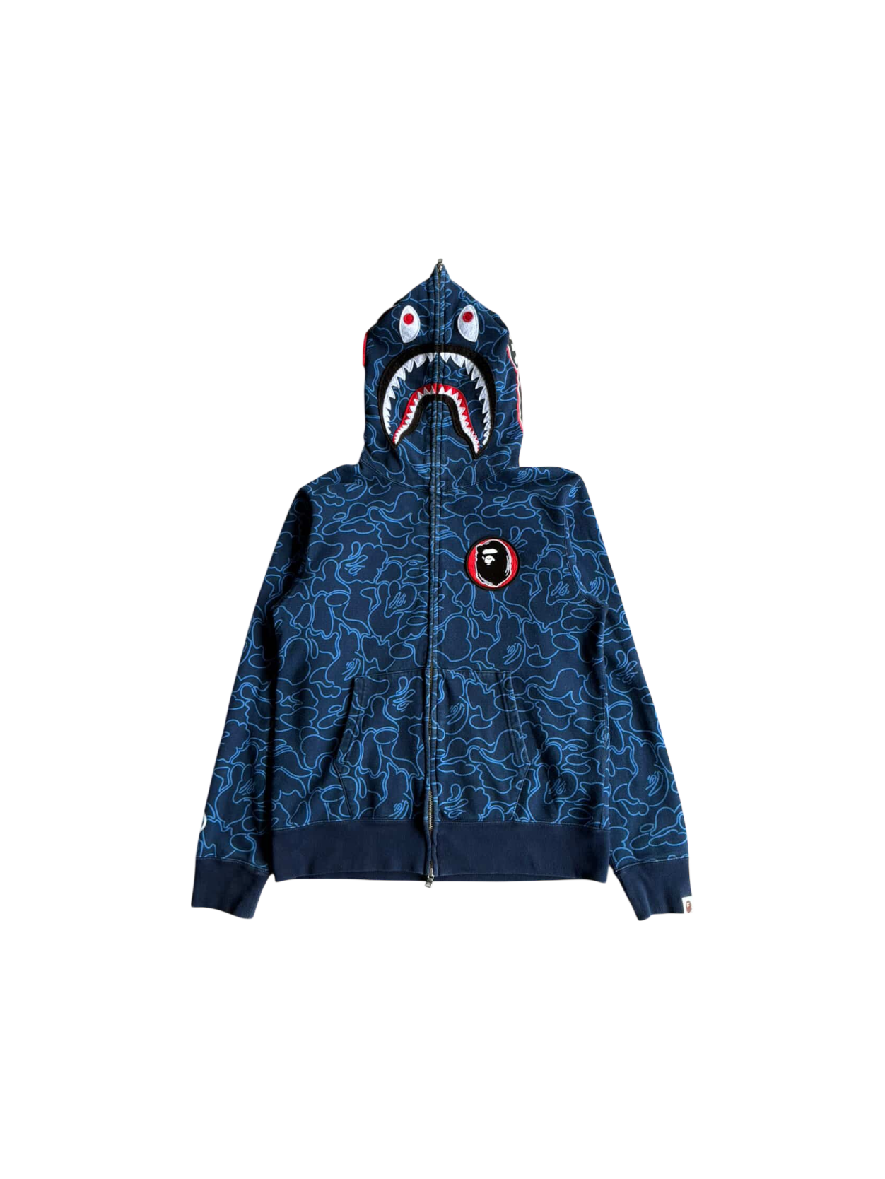 Bape 30th Anniversary Blue Camou Shark Full Zip Hoodie