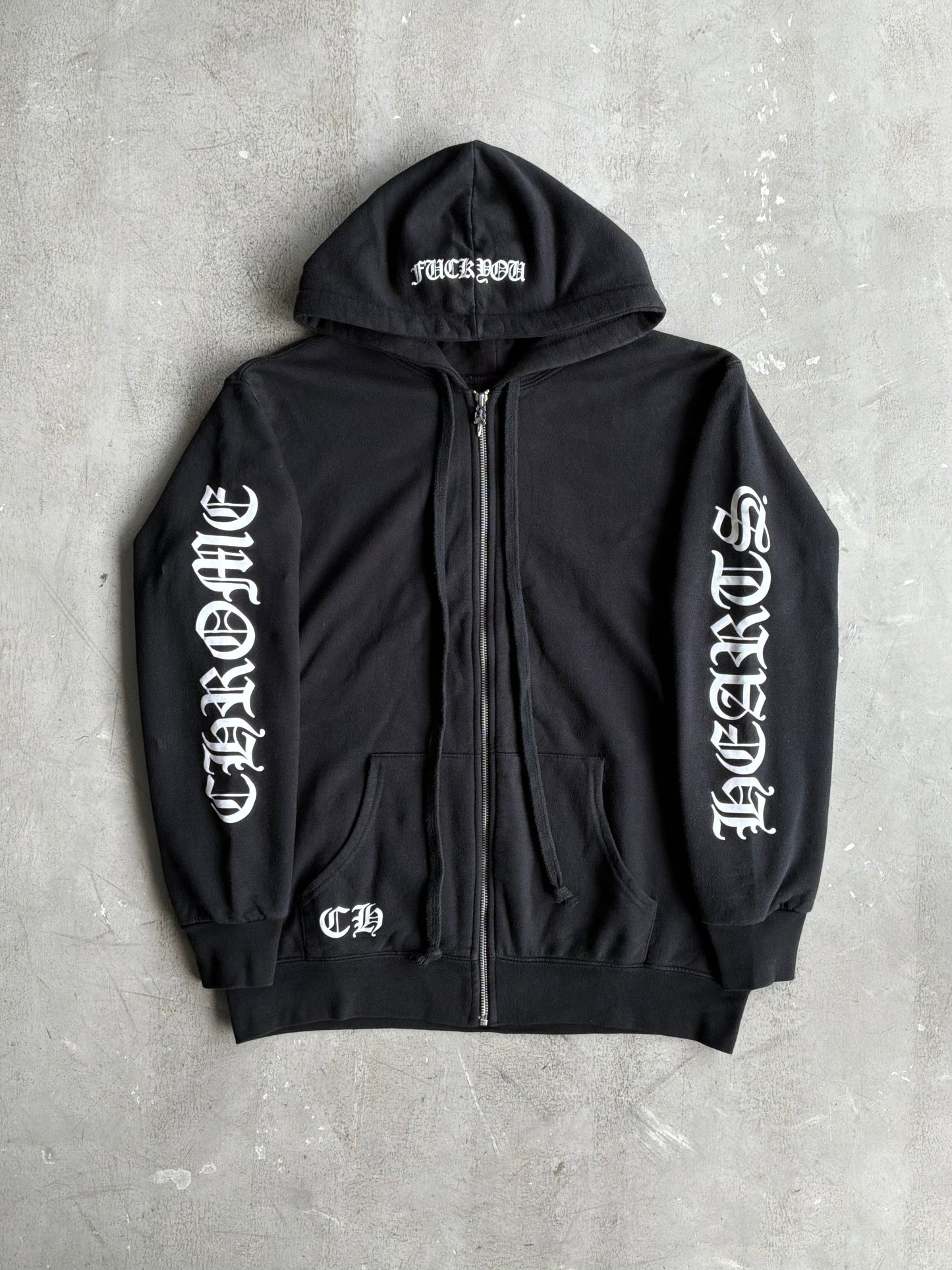 Chrome Hearts FUCK YOU Horseshoe Thermal Zip Hoodie