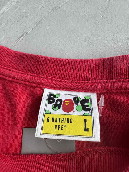 Bape Pirate College Design Red Shirt