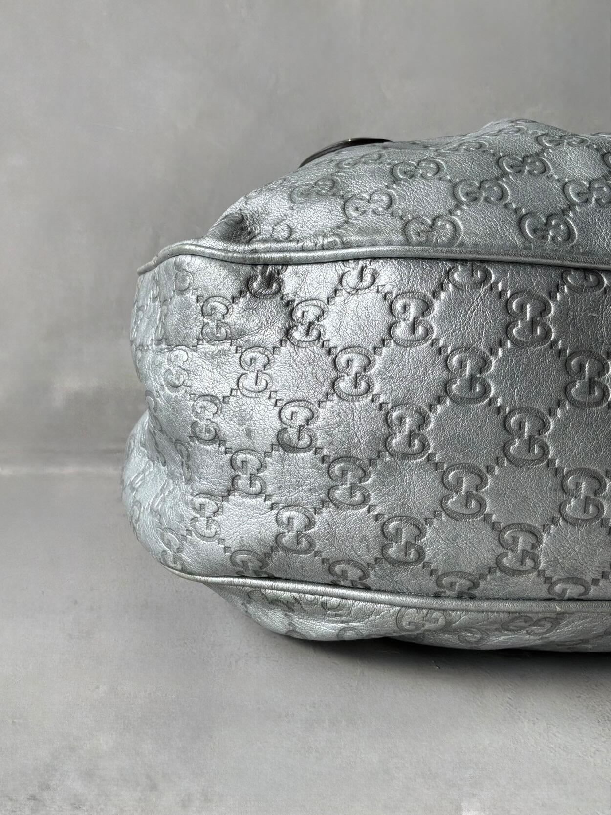 Gucci Monogram Metallic Hobo Bag