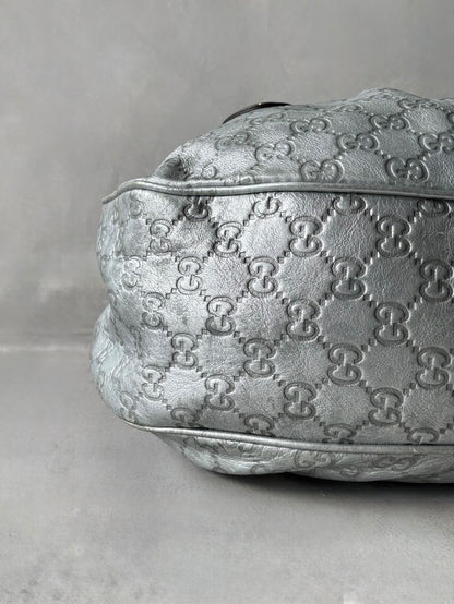 Gucci Monogram Metallic Hobo Bag