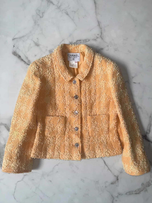 1996 Chanel Orange Tweed Blazer