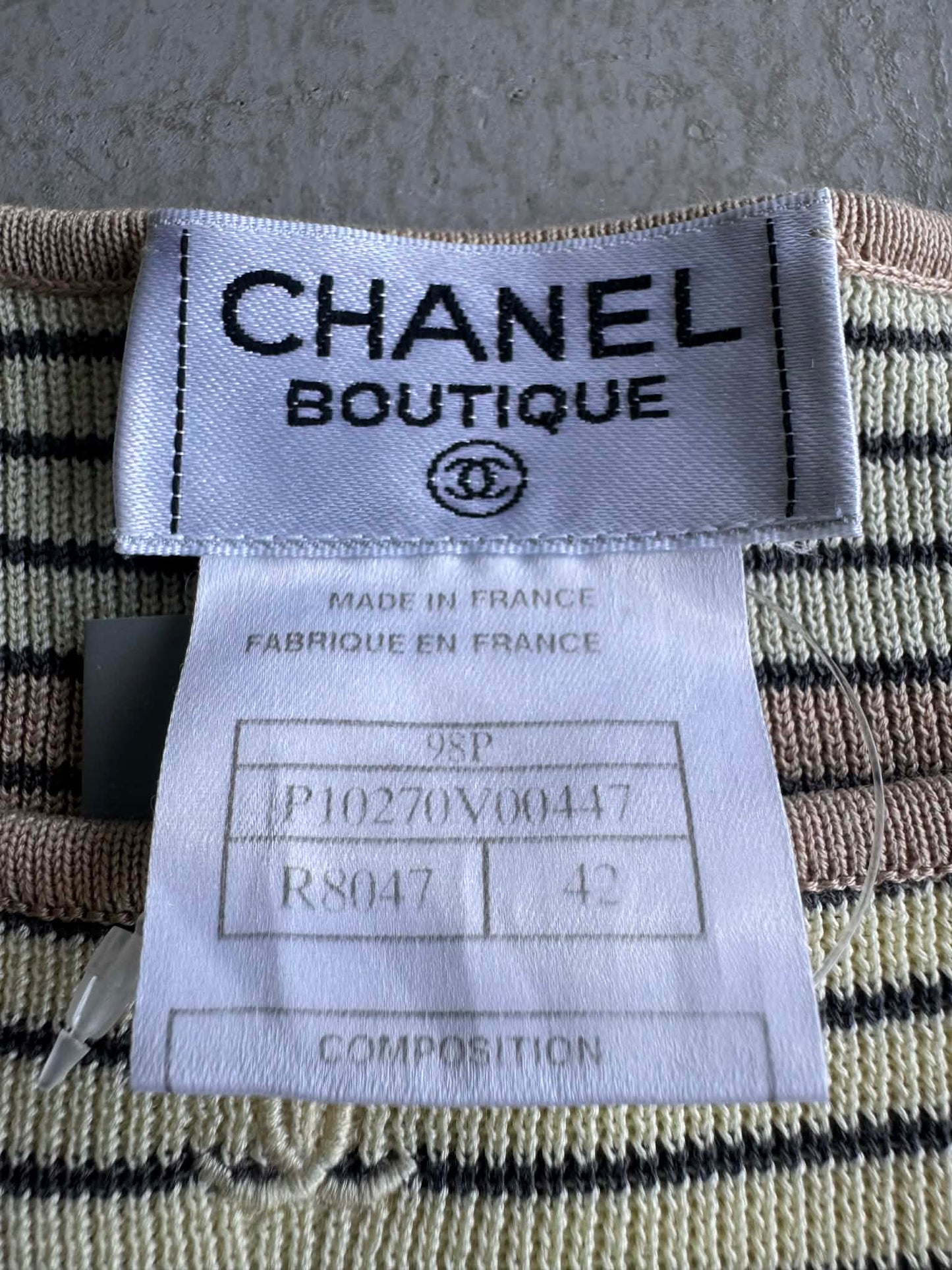 Chanel Pastel Stripe Square Neck Top