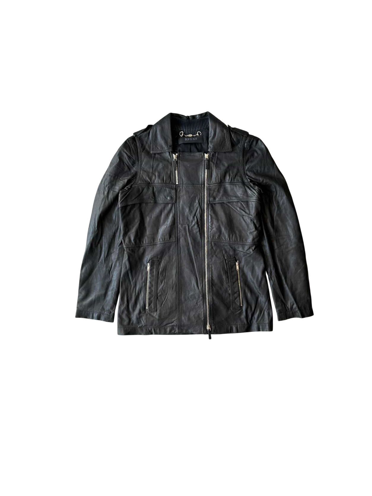 2000’s Womens Gucci Double Zip Leather Jacket