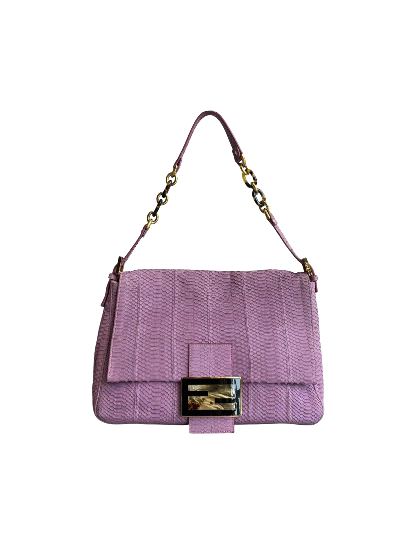 Fendi Python Leather Large Mamma Baguette Bag
