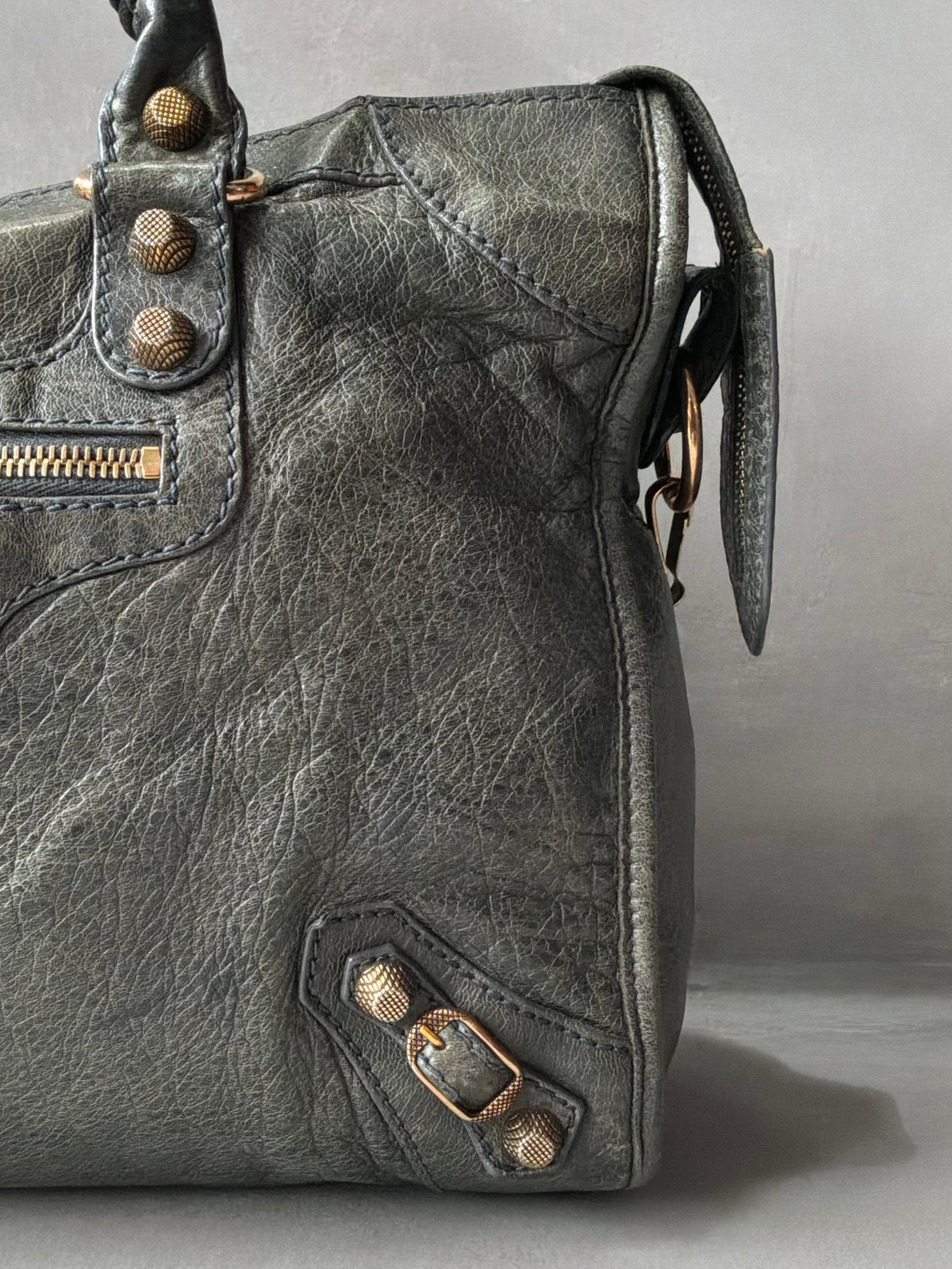 Balenciaga Classic City Gray on Rose Gold Giant 12 Lambskin Bag