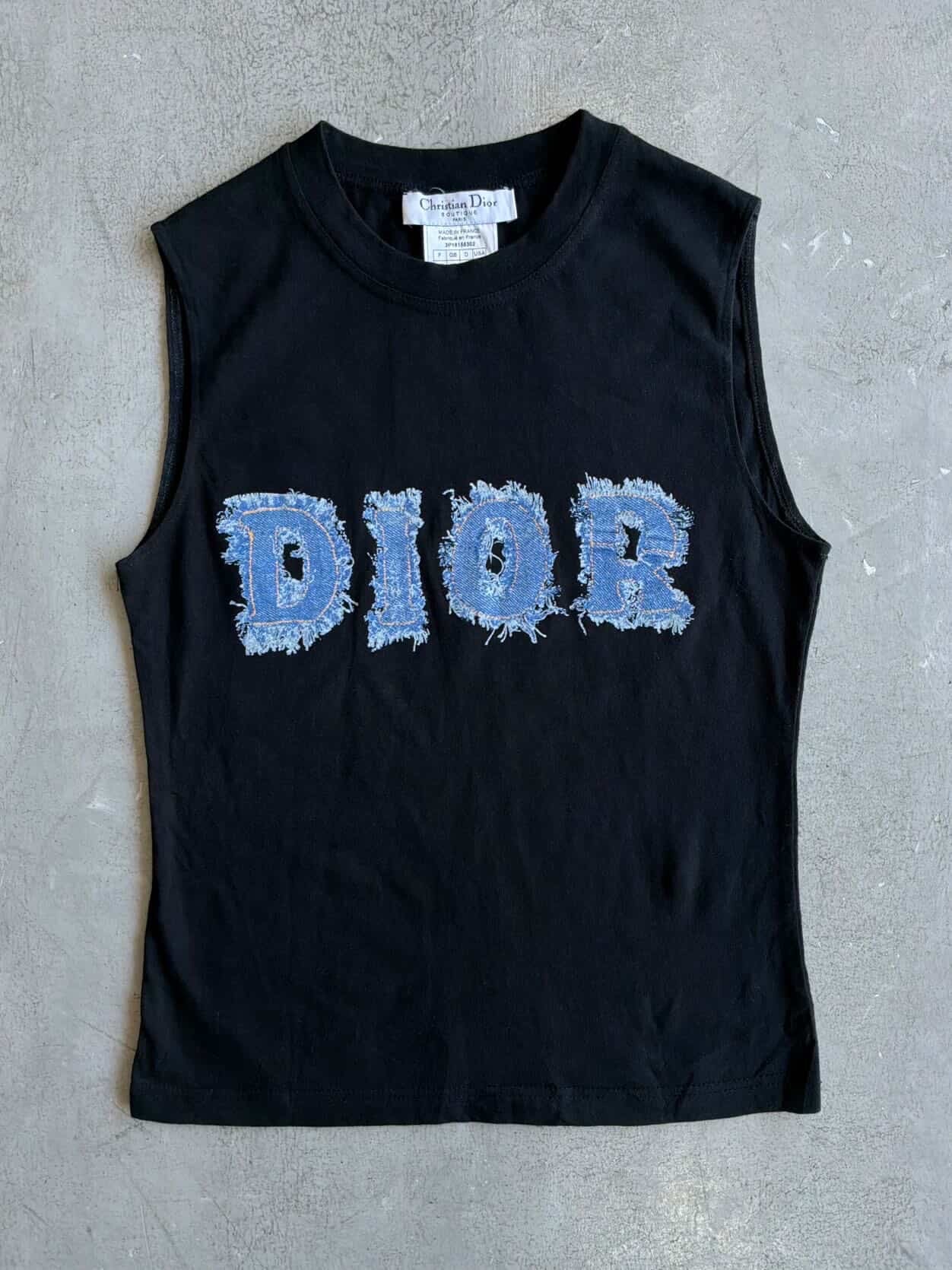 Dior Galliano Era Denim Script Tanktop