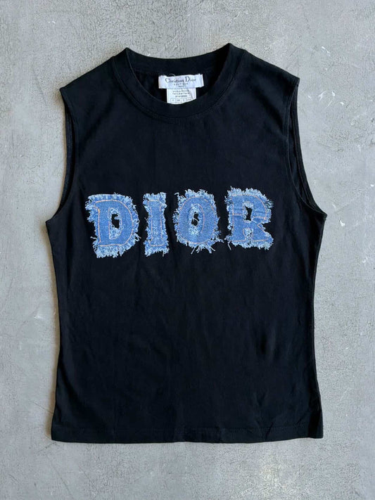 Dior Galliano Era Denim Script Tanktop