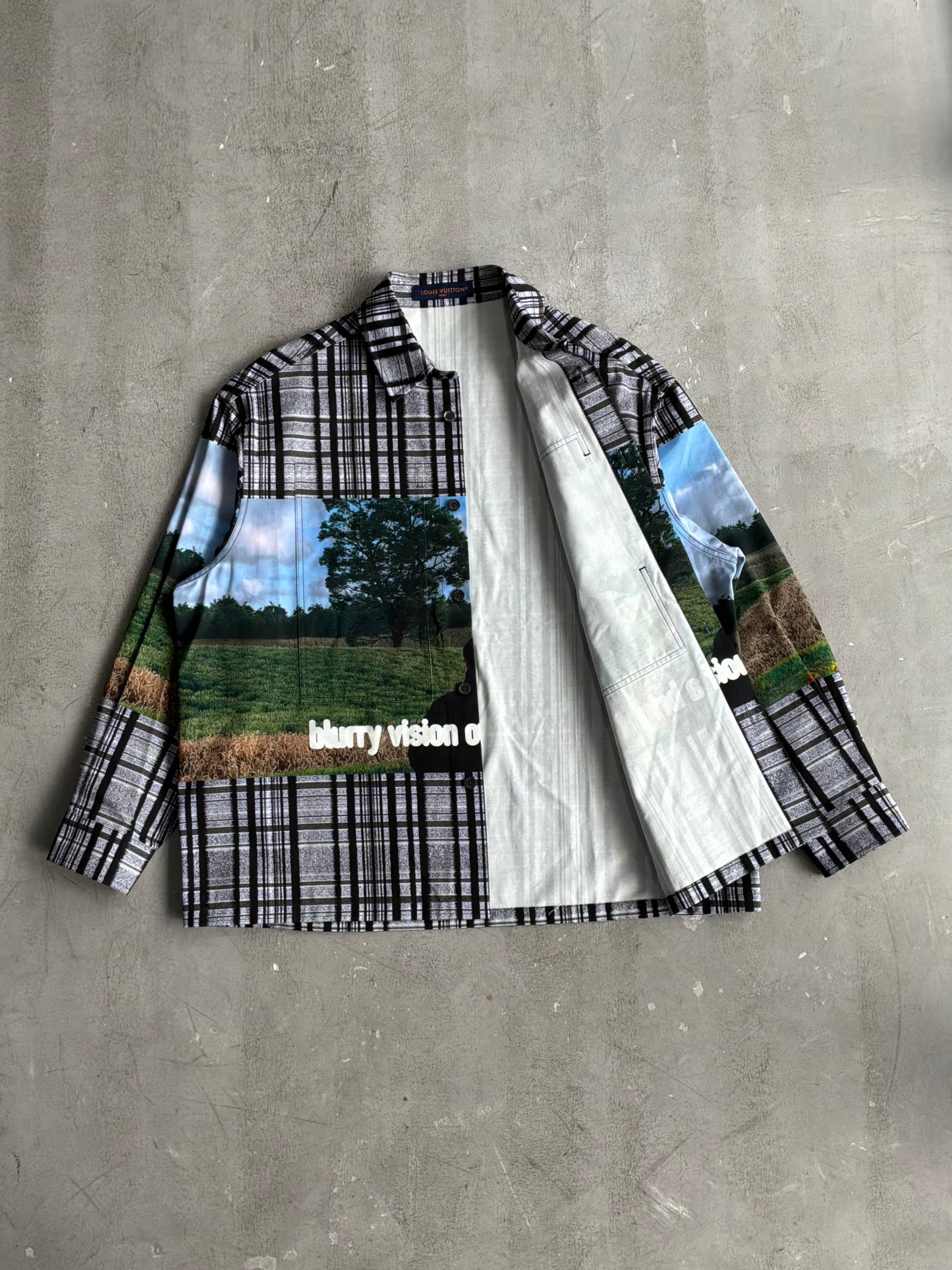 Louis Vuitton FW23 Blurry Vision Landscape Check Jacket