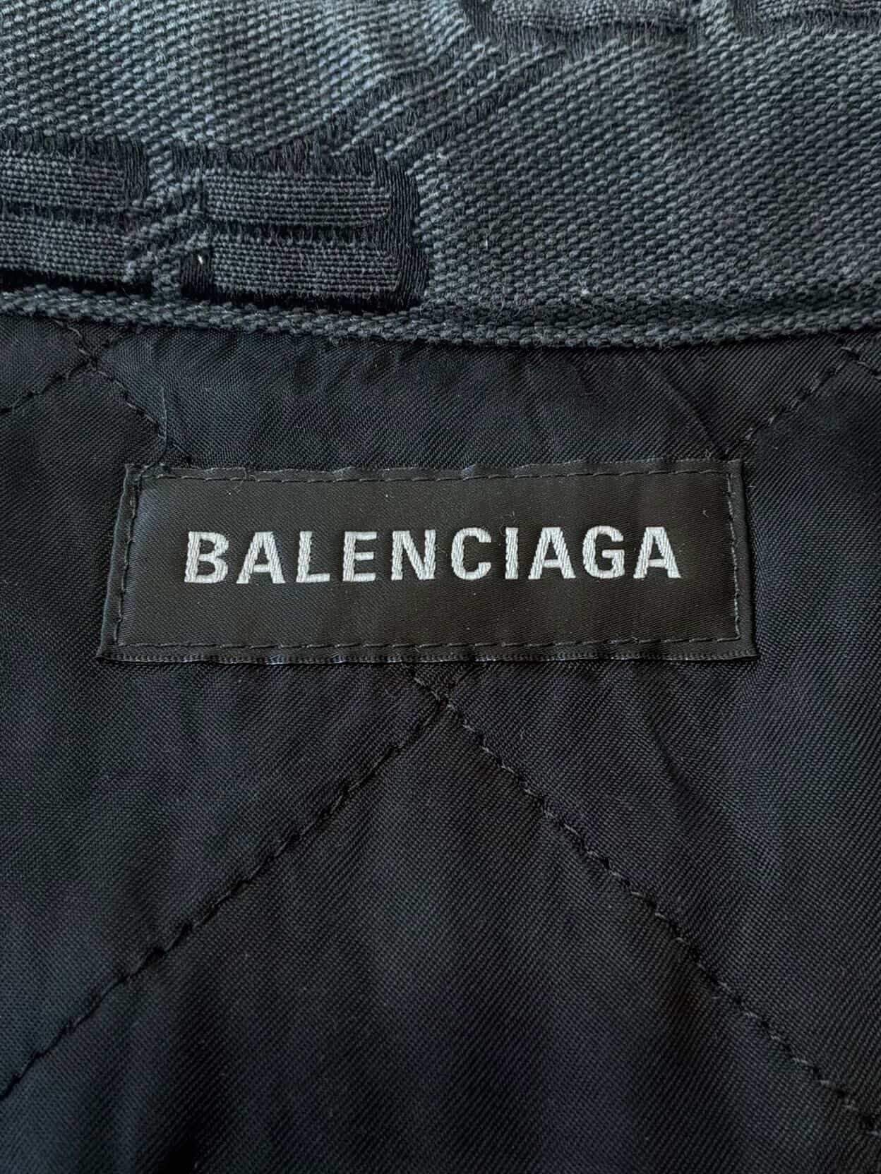 Balenciaga All Over Print BB Padded Denim Jacket