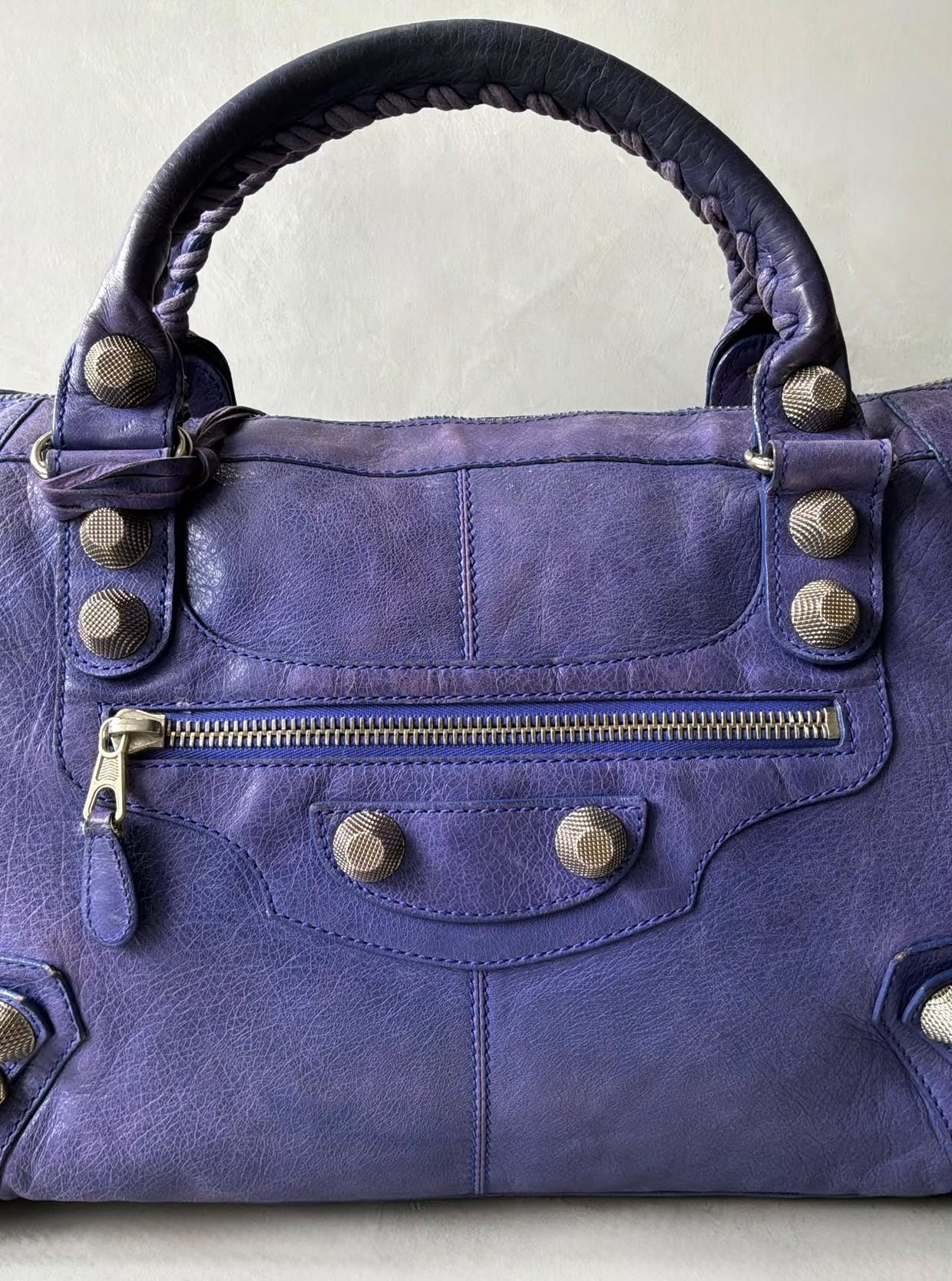 Balenciaga Work Giant 21 Purple Lambskin Bag
