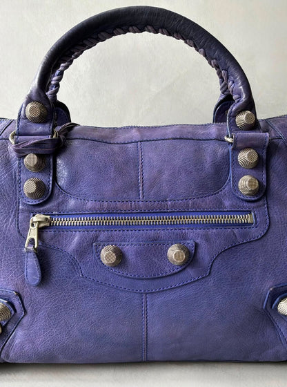 Balenciaga Work Giant 21 Purple Lambskin Bag