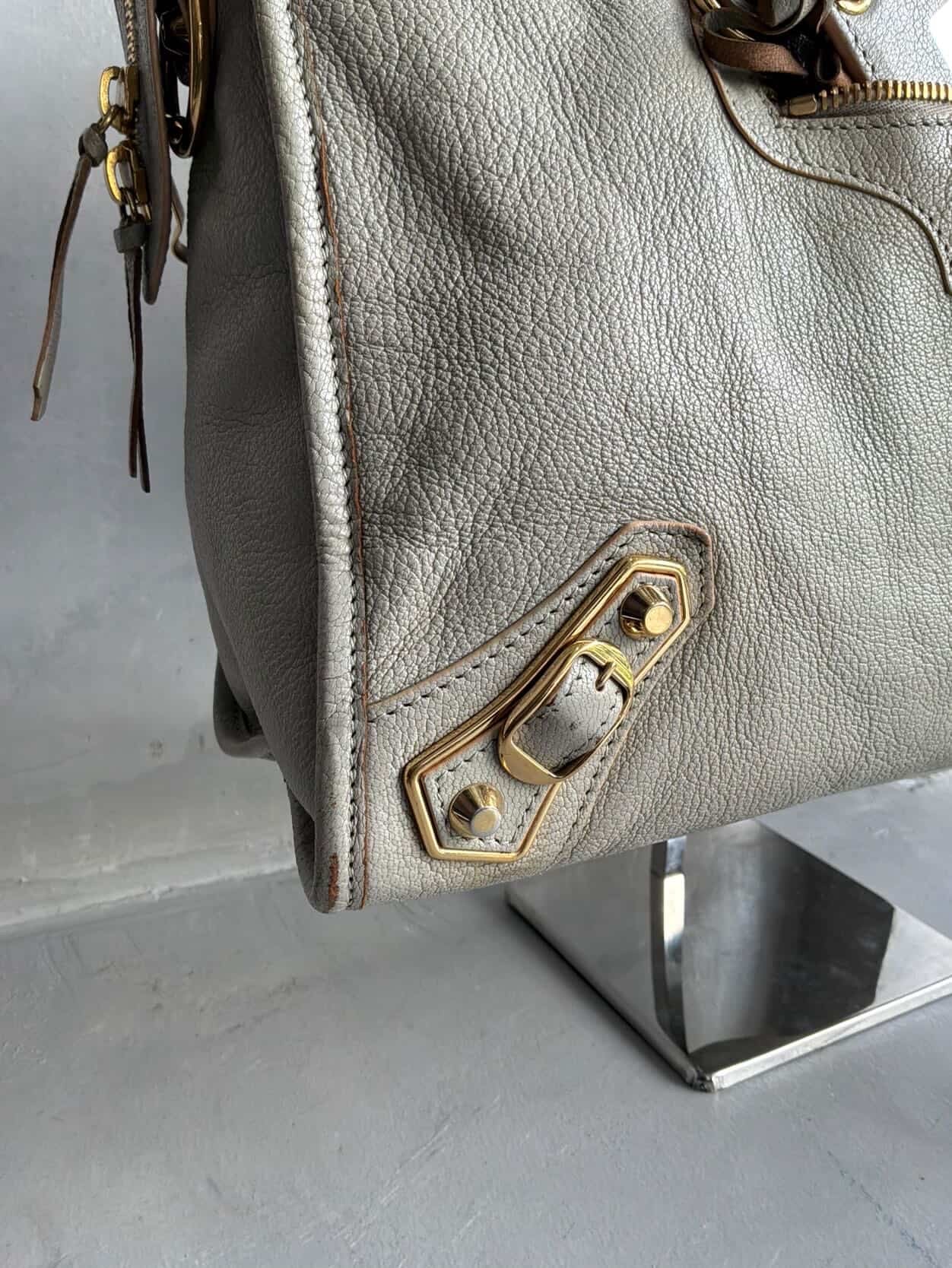 Balenciaga City Metallic Edge Gray in GHW