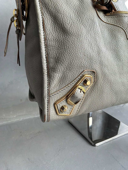 Balenciaga City Metallic Edge Gray in GHW