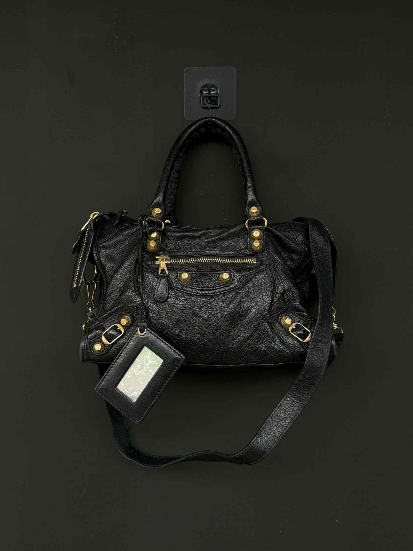 Balenciaga Mini City Black Gold Shoulder Bag