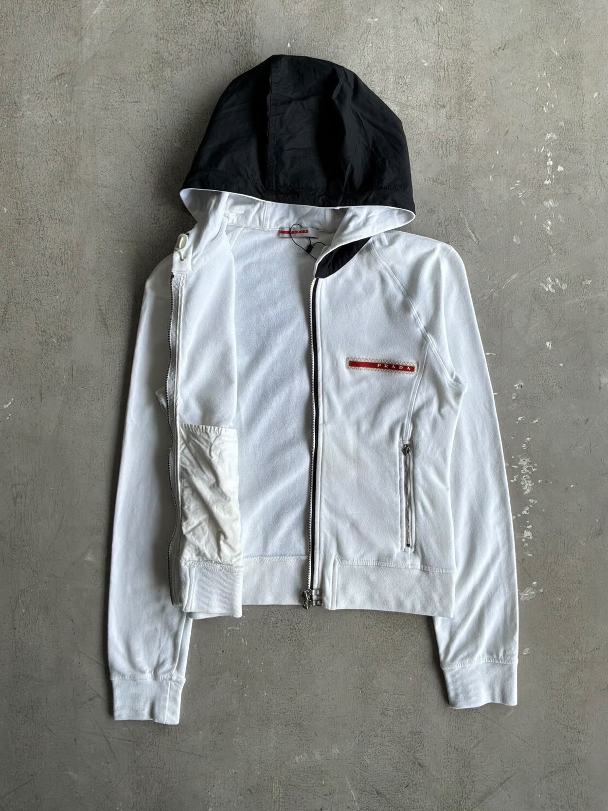 Womens Prada Red Tab Zip Hoodie