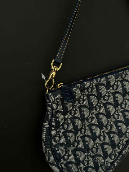Vintage Dior Oblique Canvas Saddle Bag