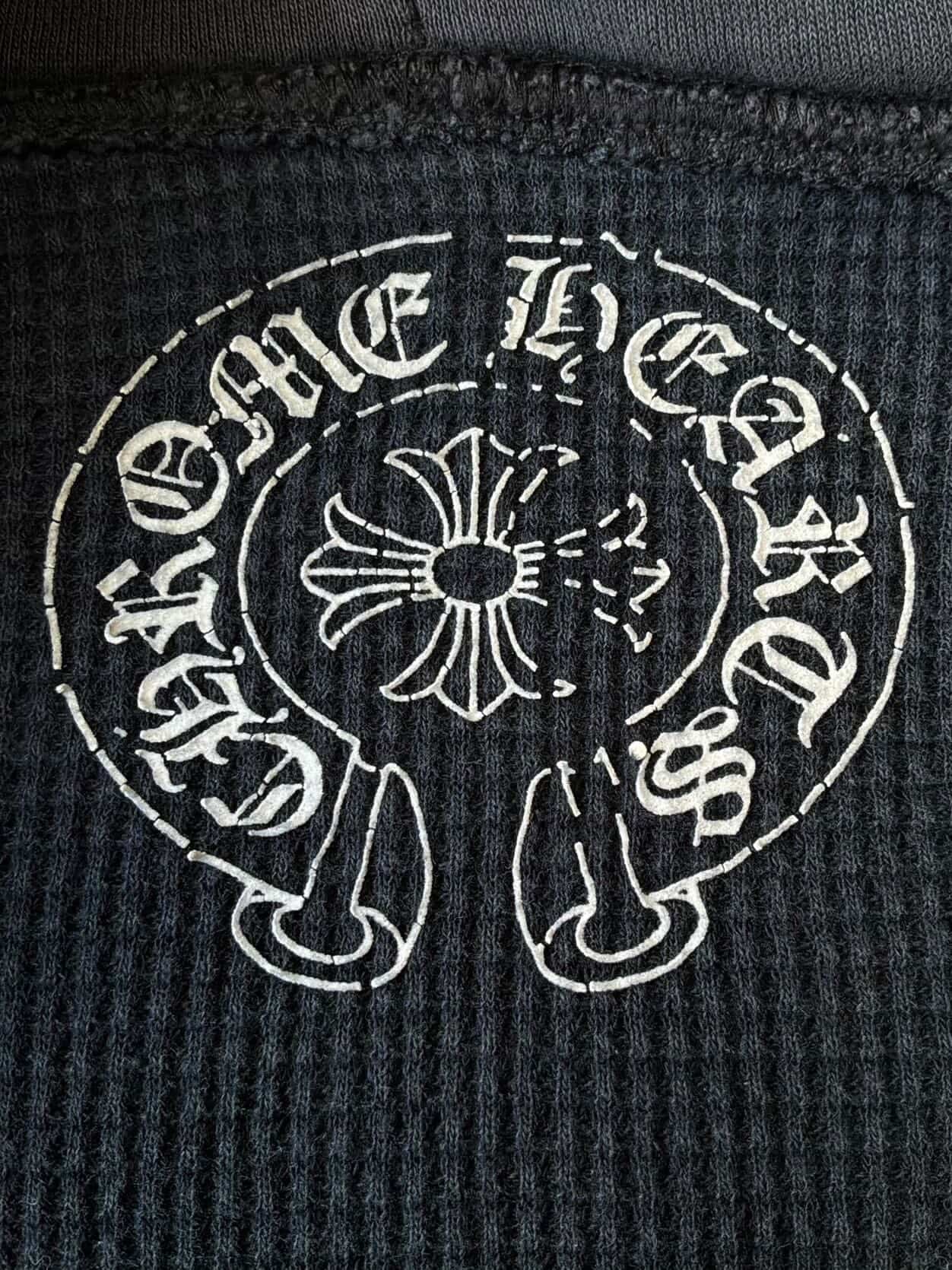 Vintage Chrome Hearts Tonal Cross Thermal Zip Hoodie