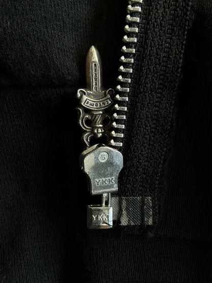 Chrome Hearts Horseshoe Script Thermal Zip Hoodie