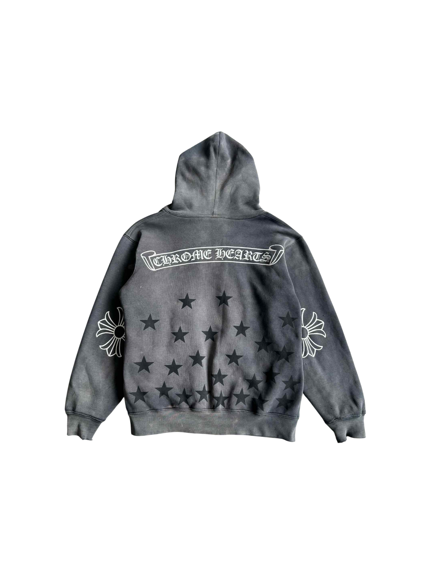 Vintage Chrome Hearts Scroll And Stars Thermal Hoodie