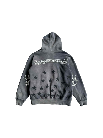 Vintage Chrome Hearts Scroll And Stars Thermal Hoodie