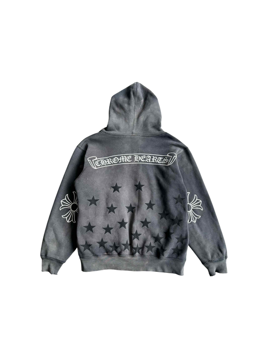 Vintage Chrome Hearts Scroll And Stars Thermal Hoodie