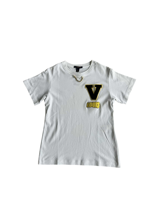 Louis Vuitton white Logo Embroidered shirt