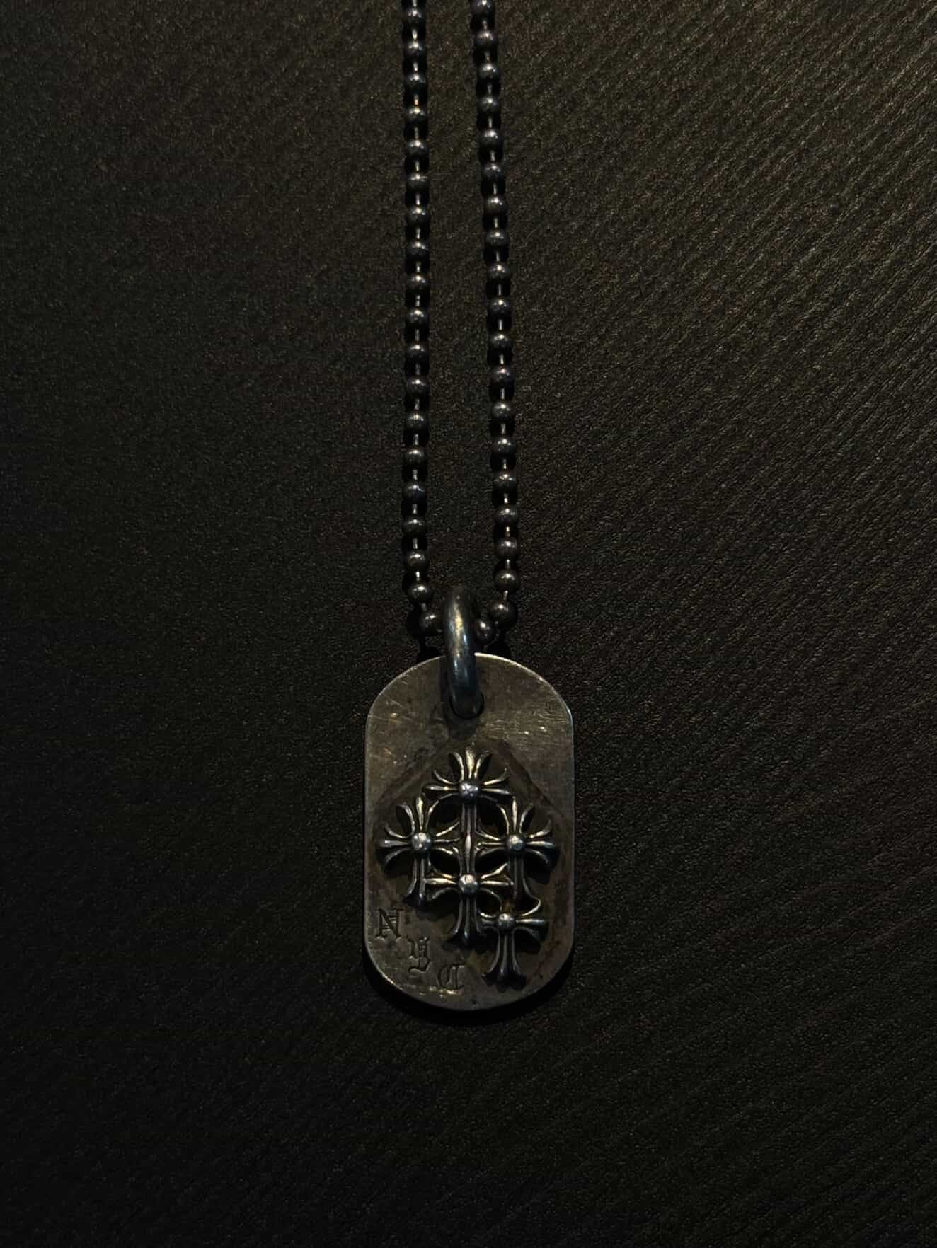 Chrome Hearts ‘NYC’ Cemetery Dog Tag Necklace with Ballchain