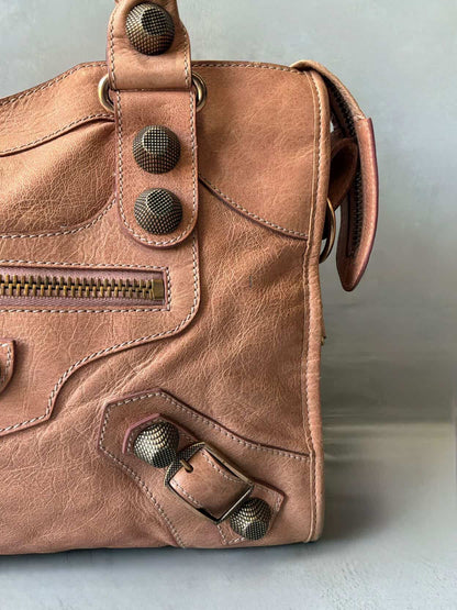Balenciaga City Classic Giant 21 Salmon Pink Lambskin Bag