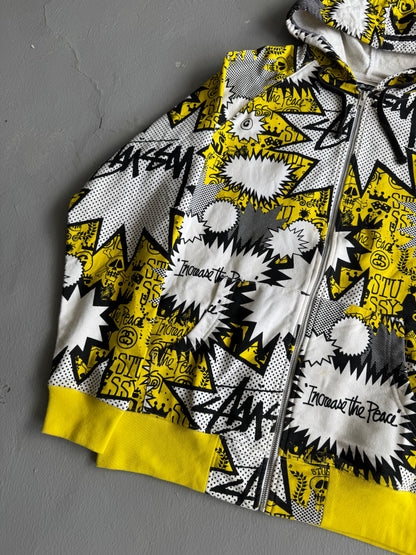 00’s Stussy Full Print Zip Hoodie