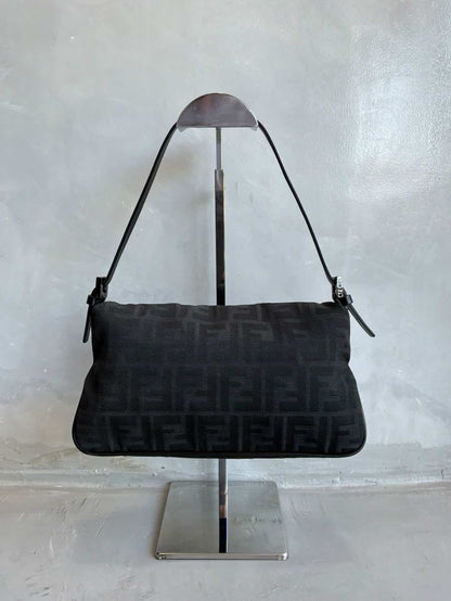 Fendi Black Monogram Baguette Bag