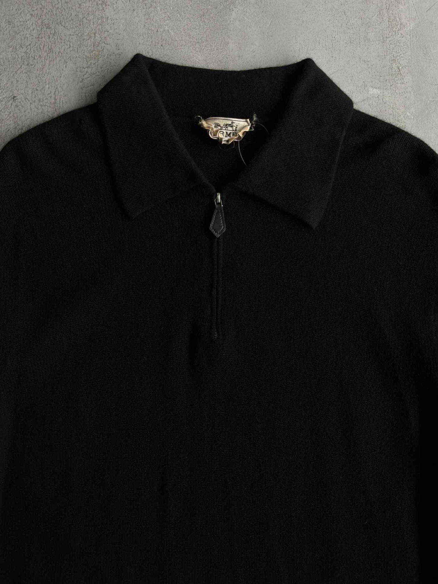 HERMES Vintage Wool Half Zip Crewneck