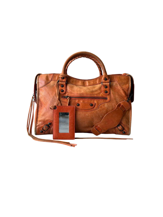 Balenciaga Classic City Orange Lambskin Bag