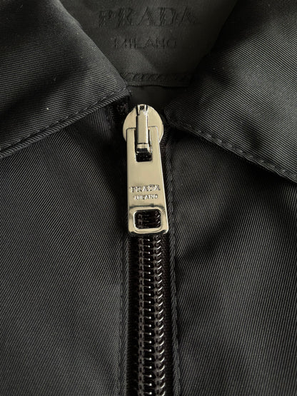 Prada Re-Nylon Chest Emblem Zip Up Jacket