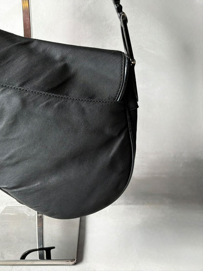 Dior Black Nylon Saddle Bag