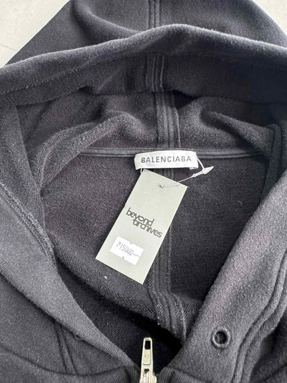 Balenciaga Ss18 Black Logo Zip Up Hoodie