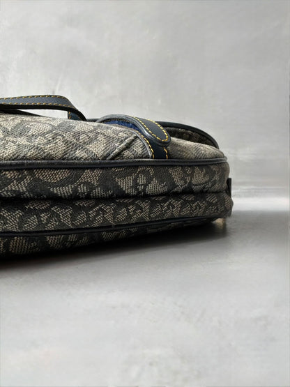 Dior Denim Monogram Saddle Bag