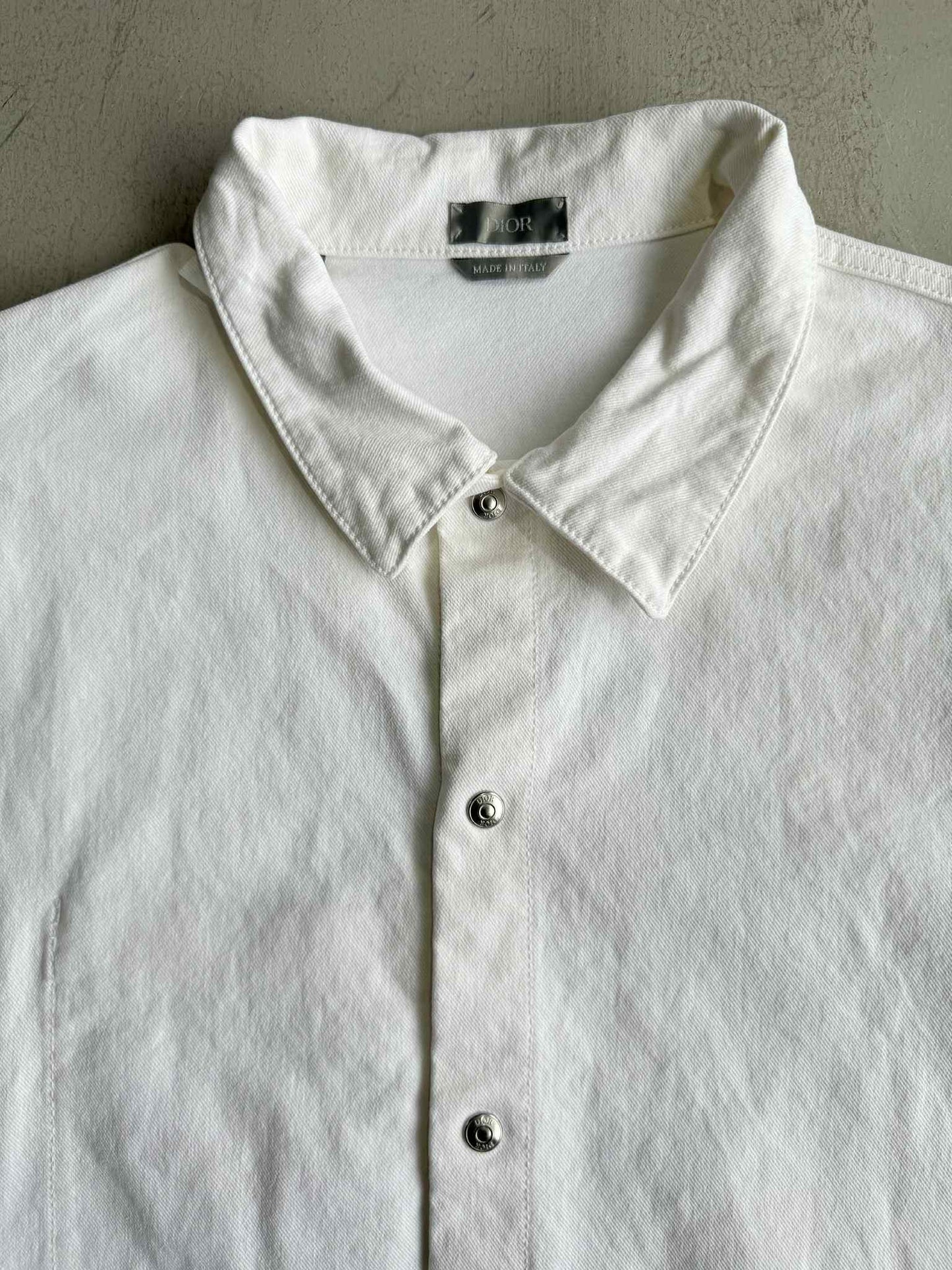 Dior Embroidered Cd Letter Denim White Jackrt